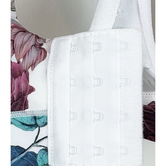 Cacique Full Coverage Underwire White Floral Flower Bra Adjustable, Plus 42DD - Picture 9 of 12